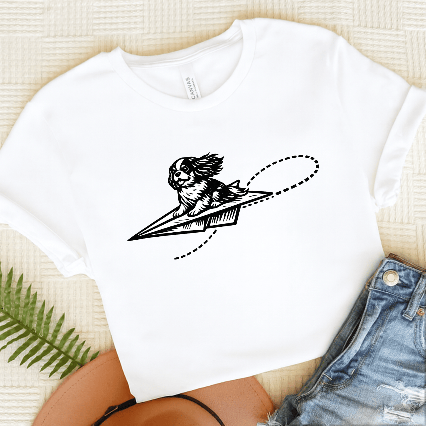 Cavalier Paper Airplane Unisex TShirt White
