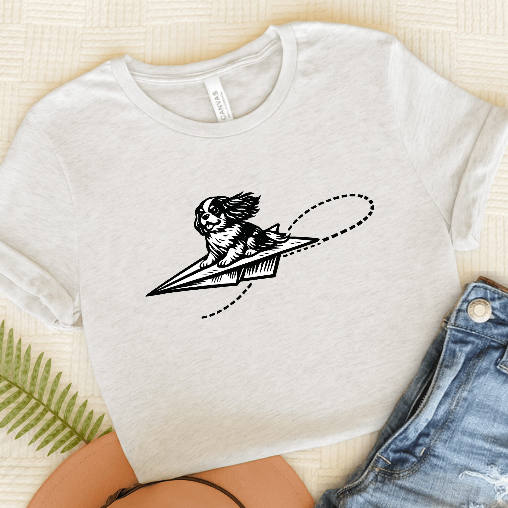 Cavalier Paper Airplane Unisex TShirt Ash