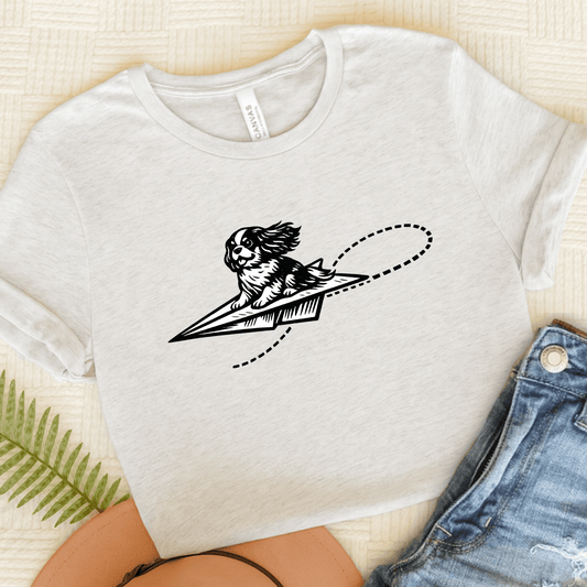 Cavalier Paper Airplane Unisex TShirt Ash