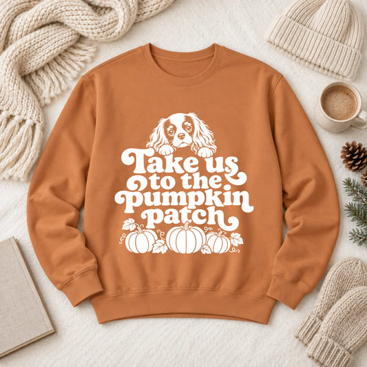 Cavalier King Charles Pumpkin Patch Unisex Sweatshirt Yam