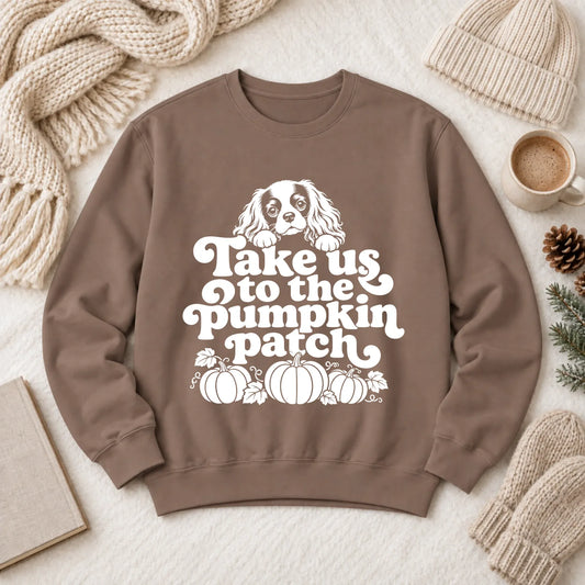Cavalier King Charles Pumpkin Patch Unisex Sweatshirt Espresso
