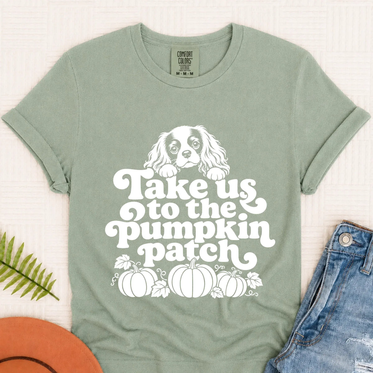 Cavalier King Charles Pumpkin Patch Unisex TShirt Monster Light 1717 Bay