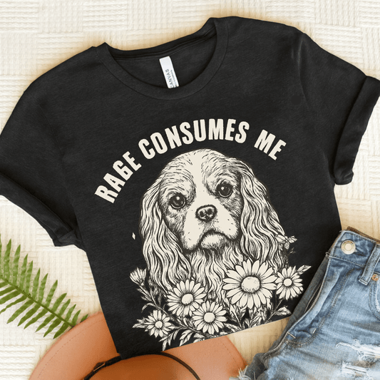 Printify T-Shirt Black Heather / S Cavalier King Charles Rage Consumes Me TShirt