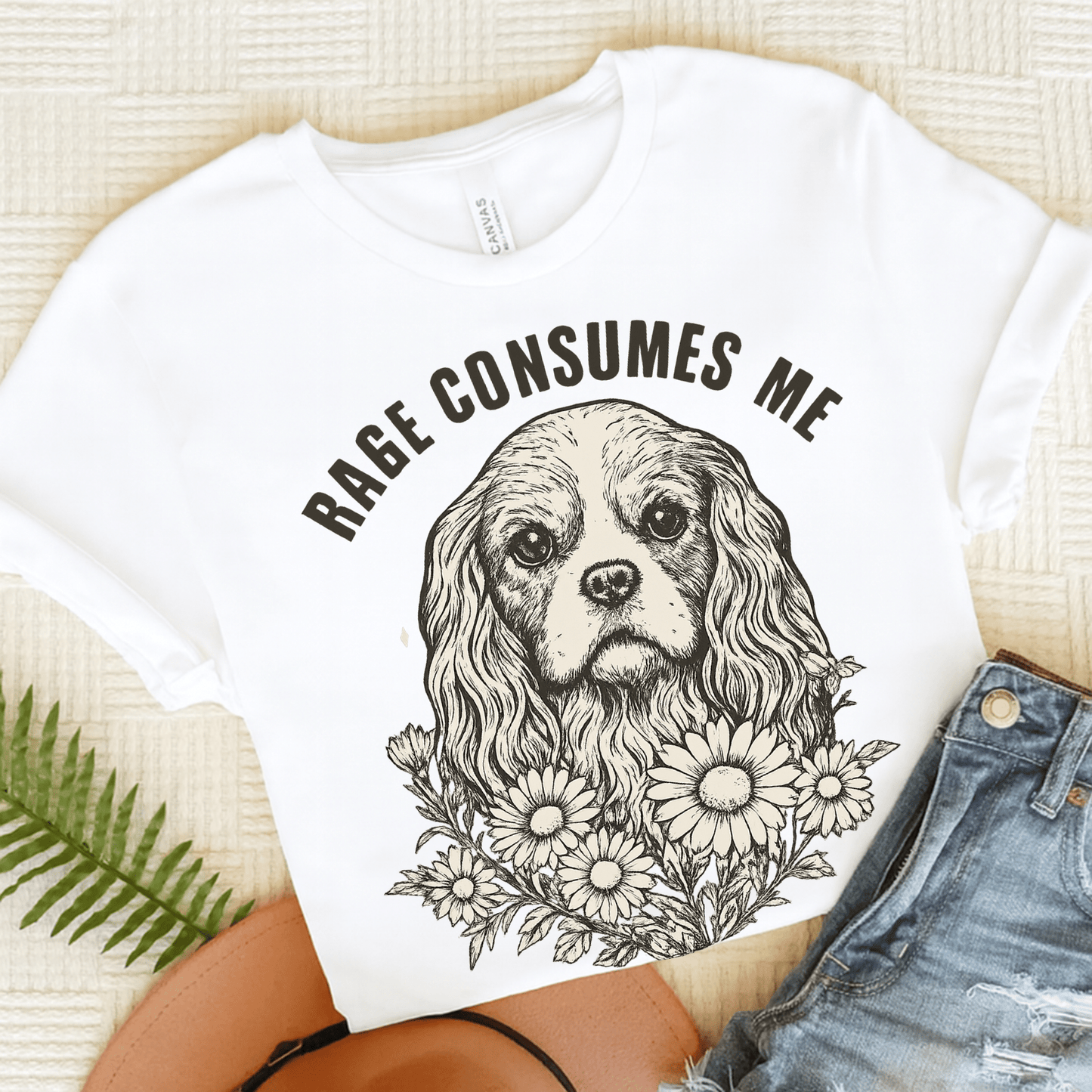 Printify T-Shirt White / S Cavalier King Charles Rage Consumes Me TShirt