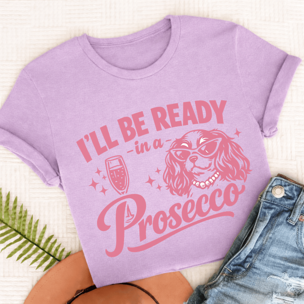 Cavalier King Charles Ready In a Prosecco Unisex TShirt Comfort Colors Orchid