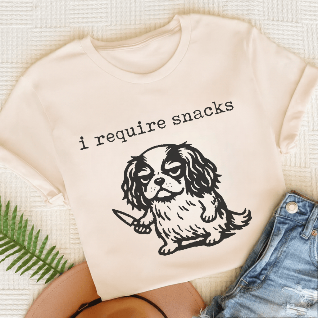 Cavalier King Charles Require Snacks Unisex TShirt Natural