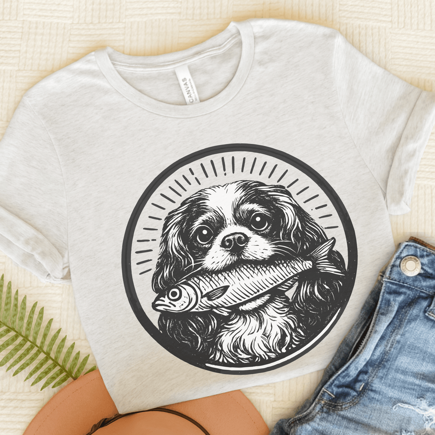 Cavalier King Charles Sardines Unisex TShirt Ash