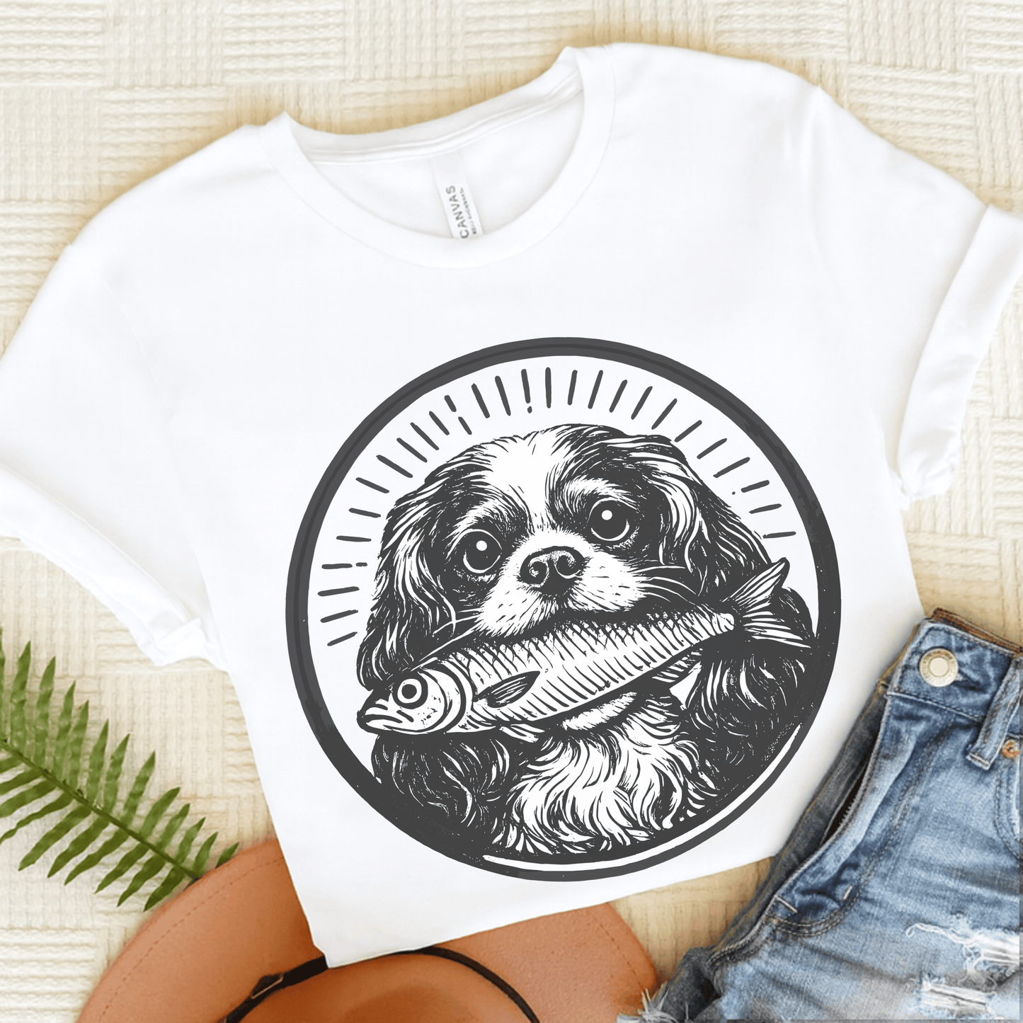 Cavalier King Charles Sardines Unisex TShirt White