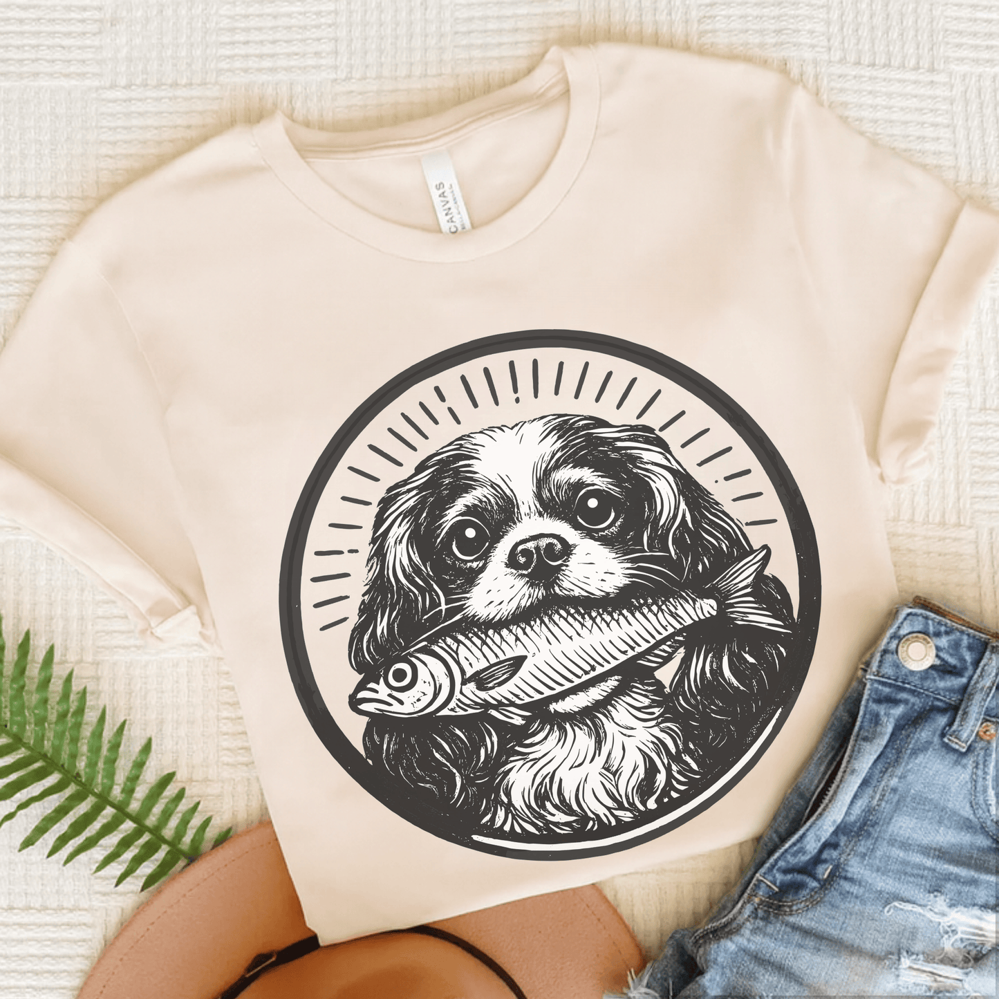 Cavalier King Charles Sardines Unisex TShirt Natural