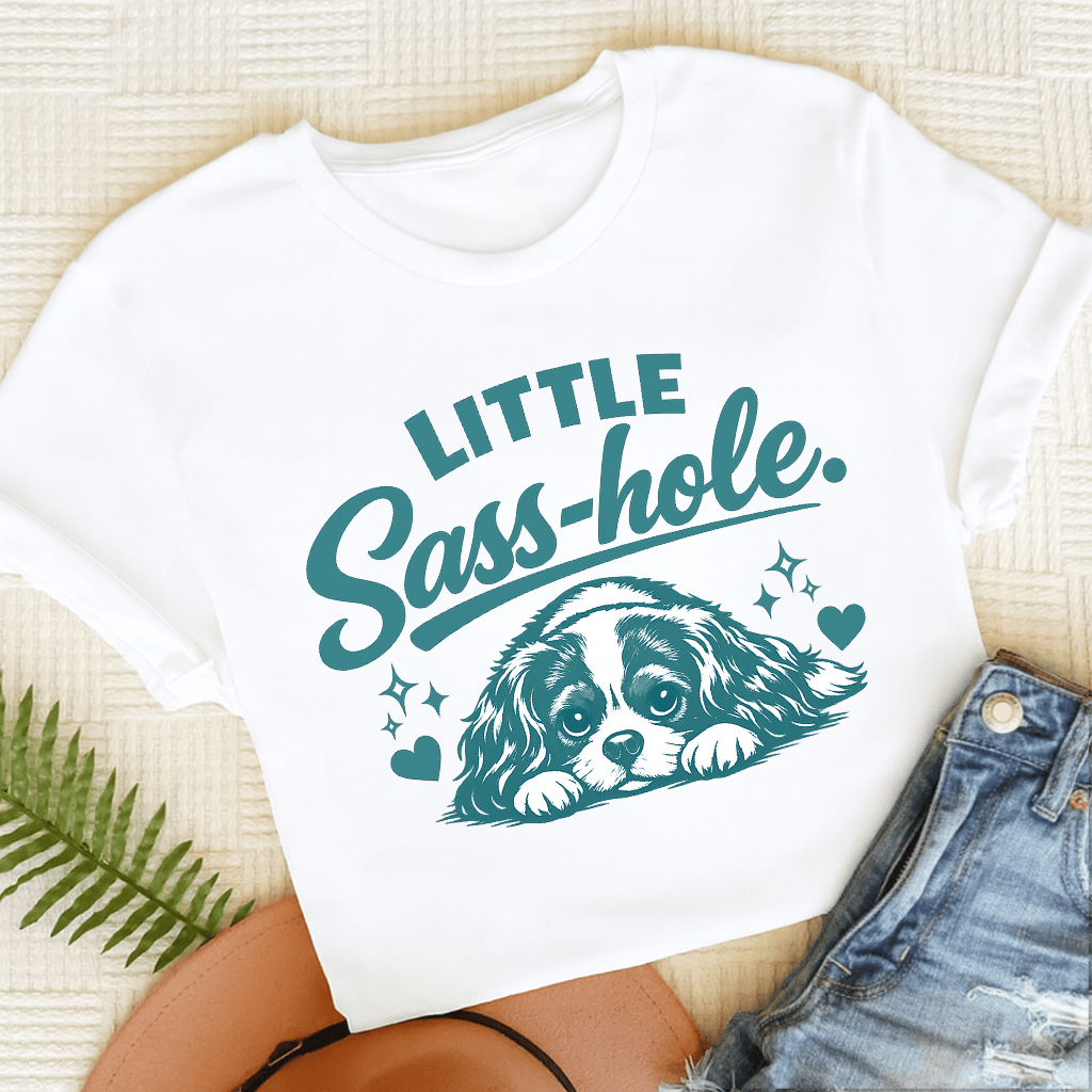 Cavalier King Charles Sass Hole Unisex TShirt White
