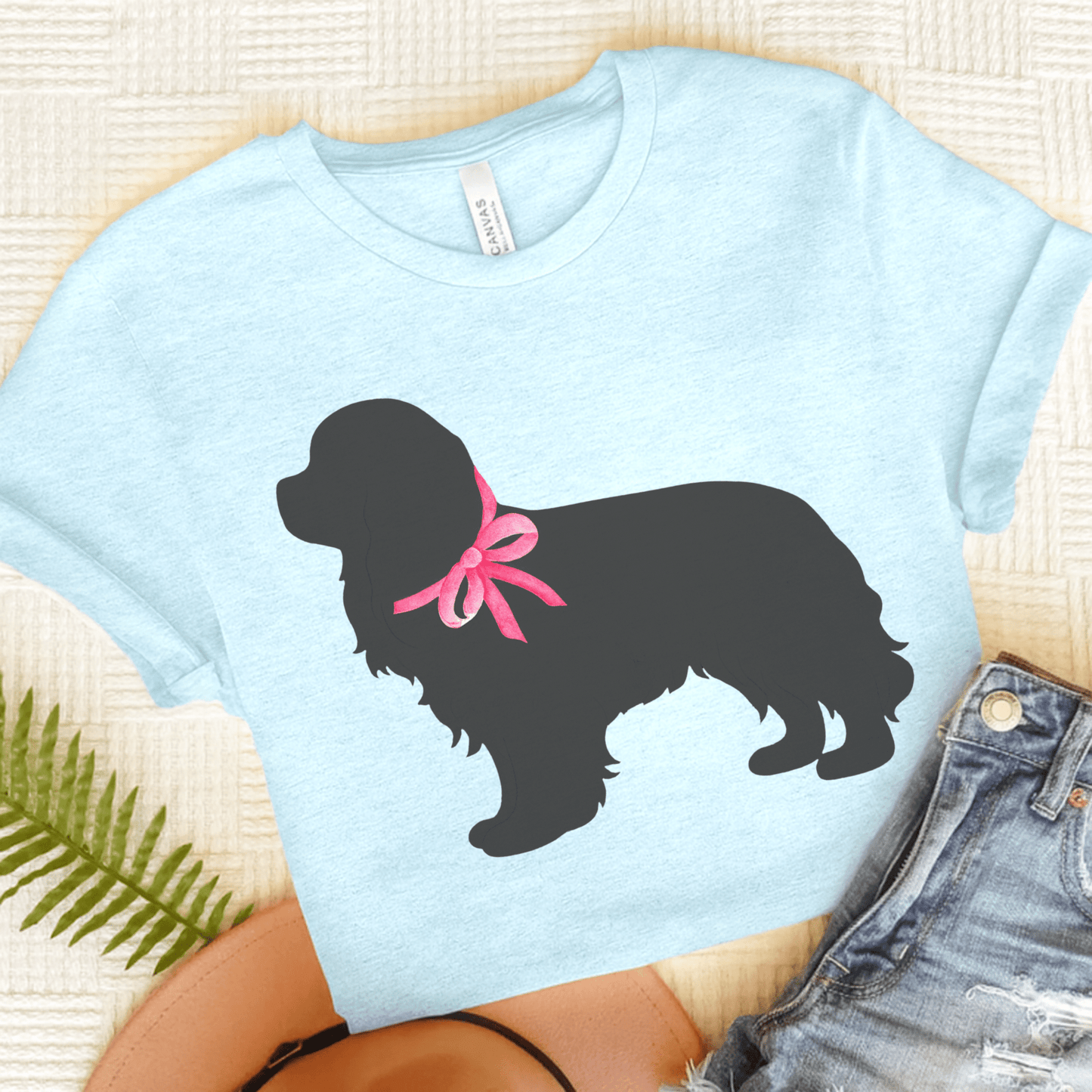 Printify T-Shirt Heather Ice Blue / S Cavalier King Charles Silhouette TShirt