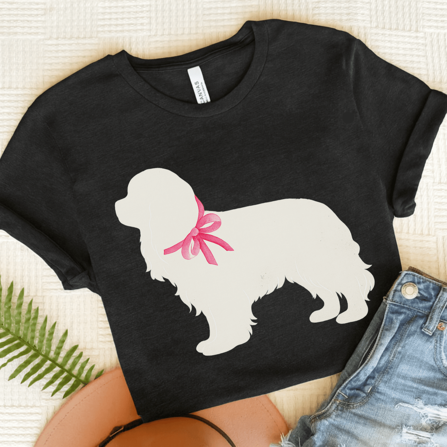 Printify T-Shirt Black Heather / S Cavalier King Charles Silhouette TShirt