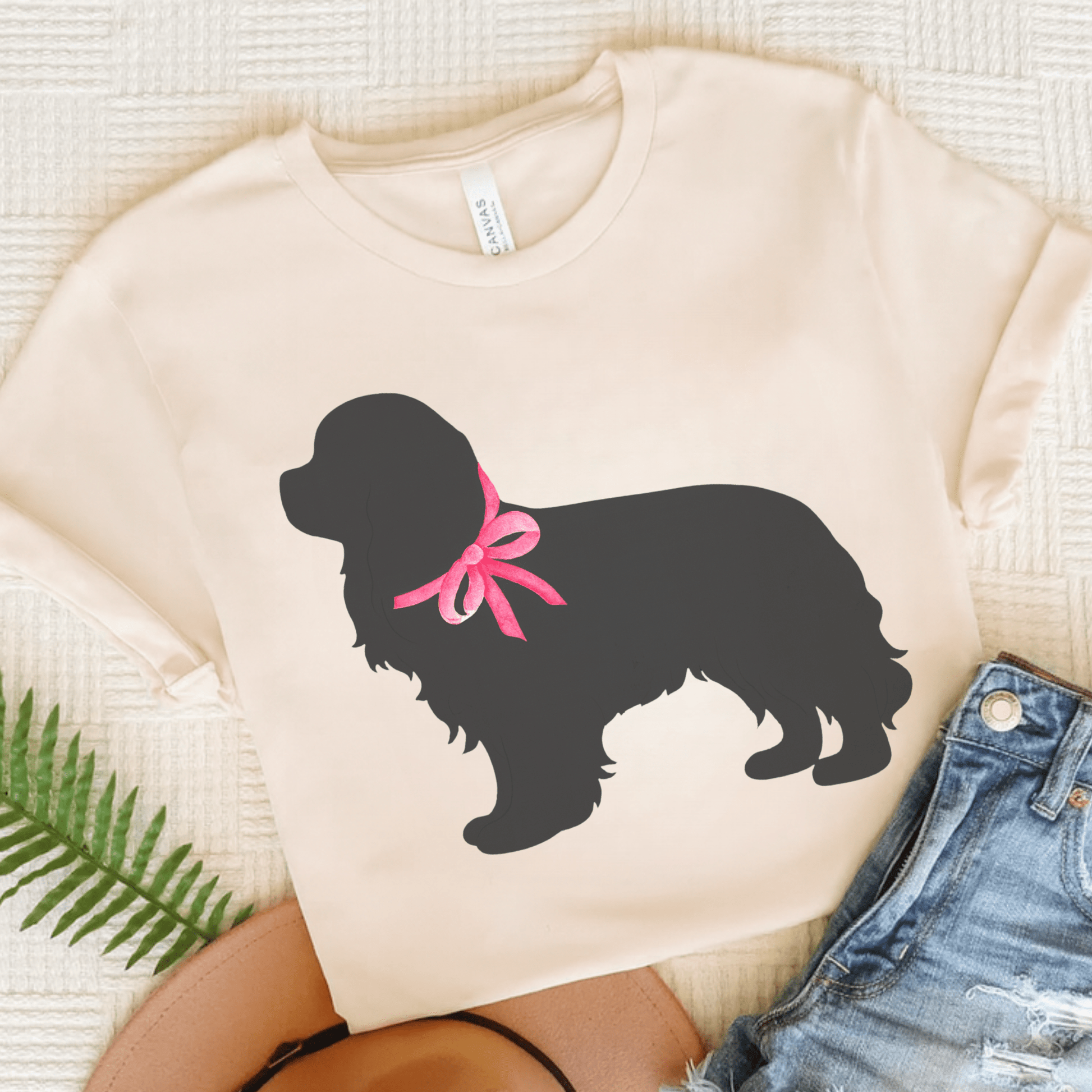 Cavalier King Charles Silhouette Unisex TShirt Natural