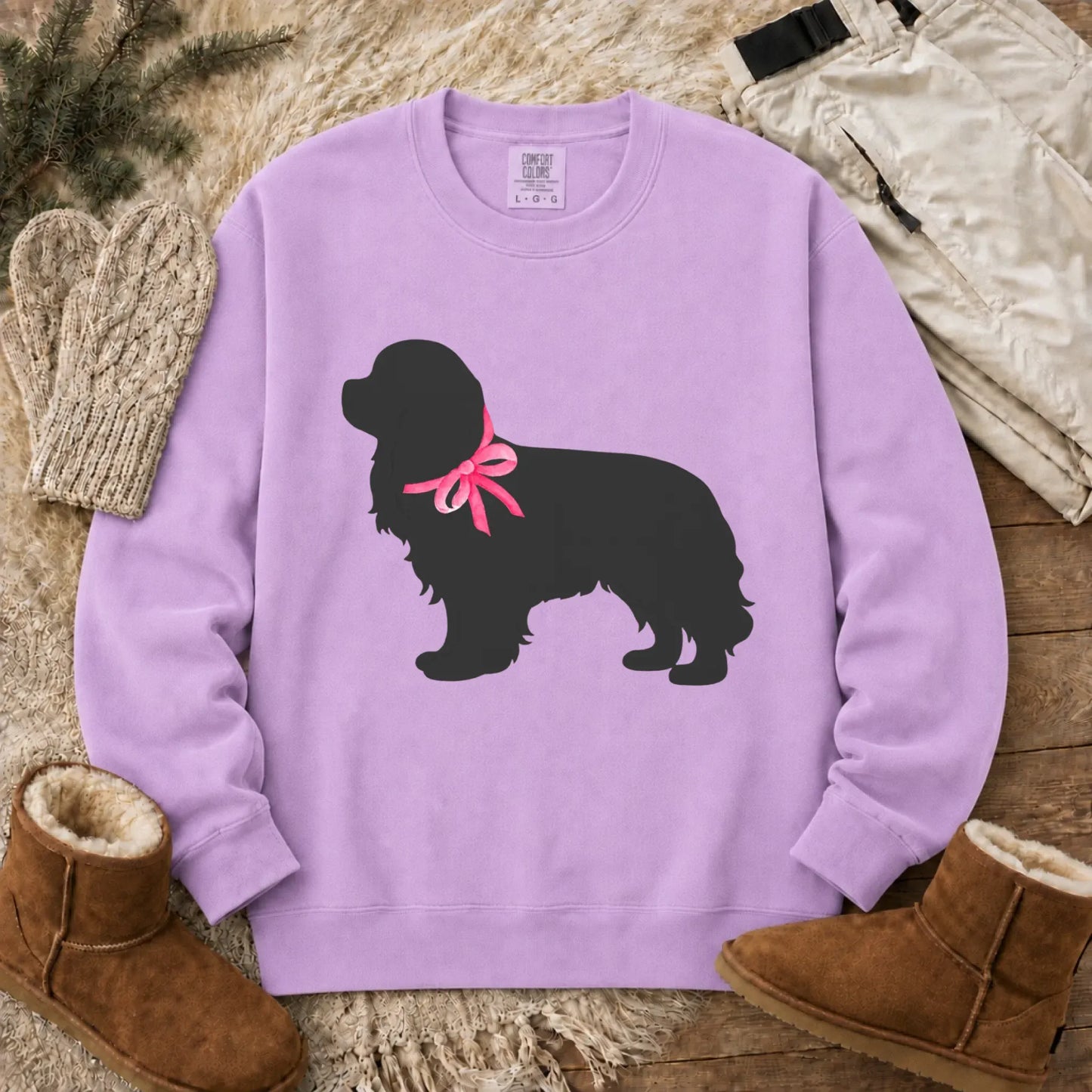 Sweatshirt Orchid / S Cavalier King Charles Silhouette Unisex Sweatshirt