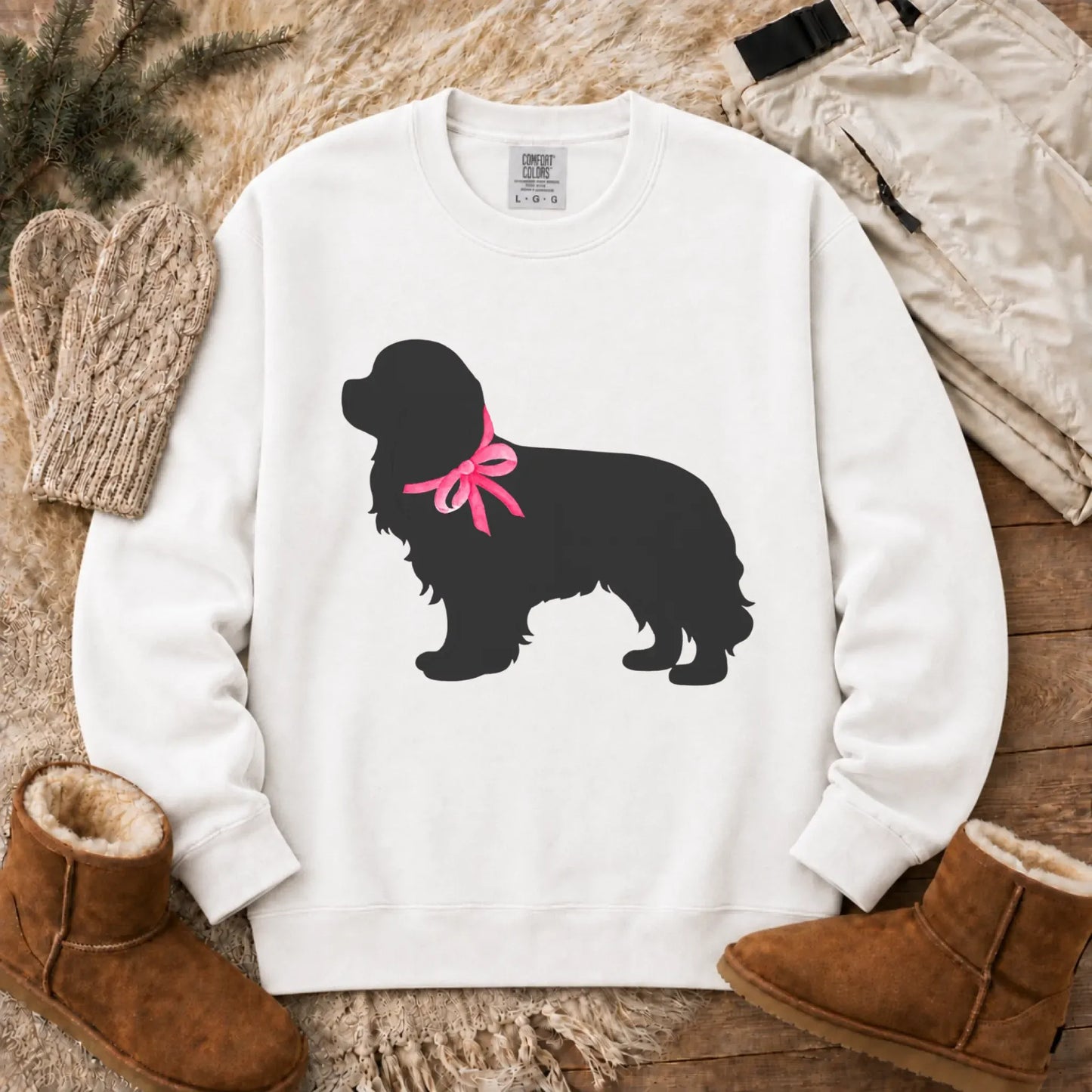 Sweatshirt White / S Cavalier King Charles Silhouette Unisex Sweatshirt