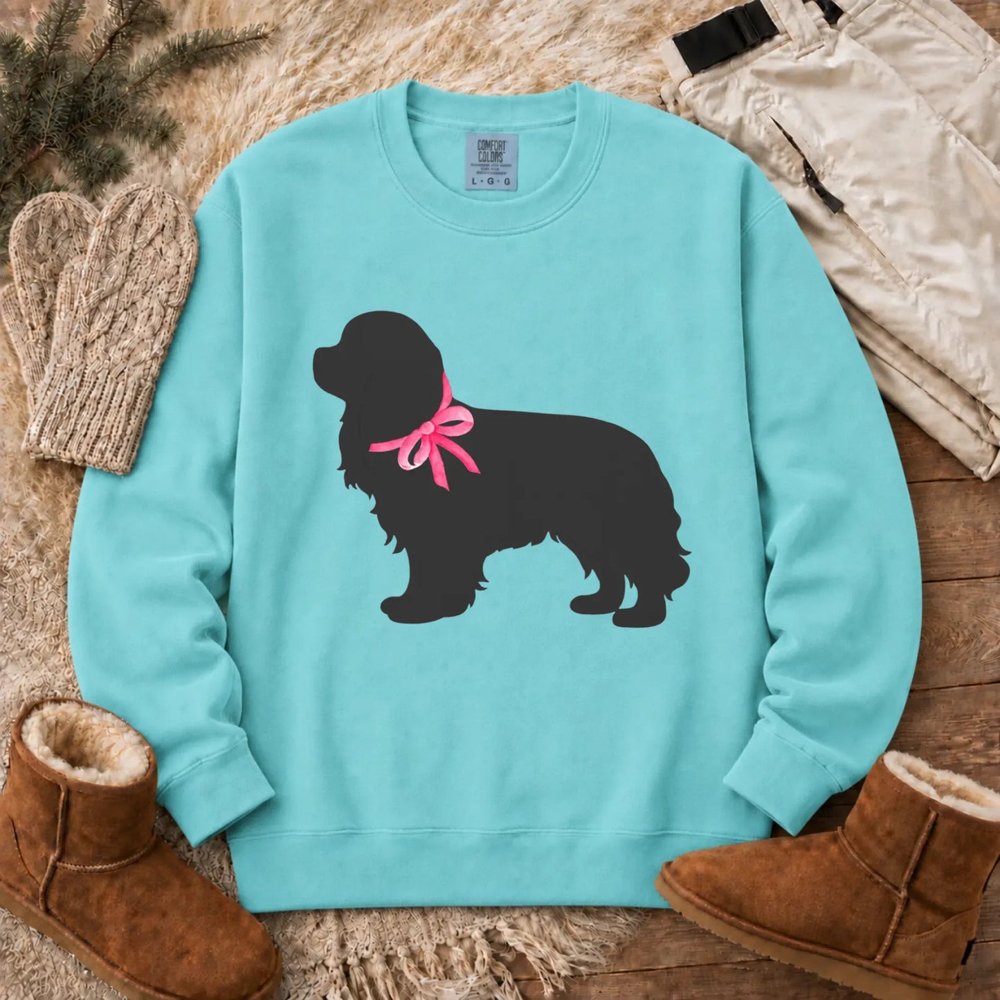 Sweatshirt Chalky Mint / S Cavalier King Charles Silhouette Unisex Sweatshirt