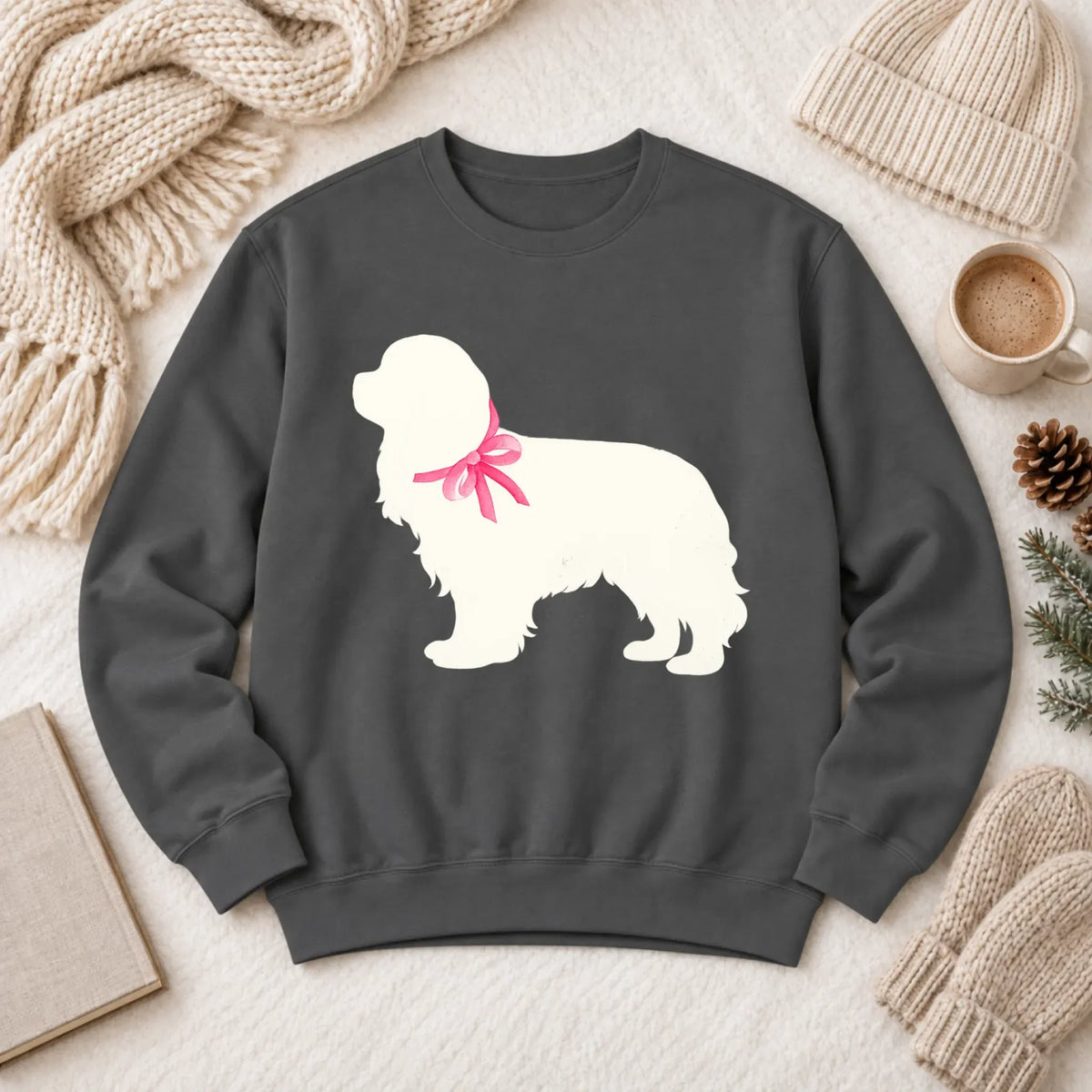 Cavalier King Charles Silhouette Unisex Sweatshirt Pepper