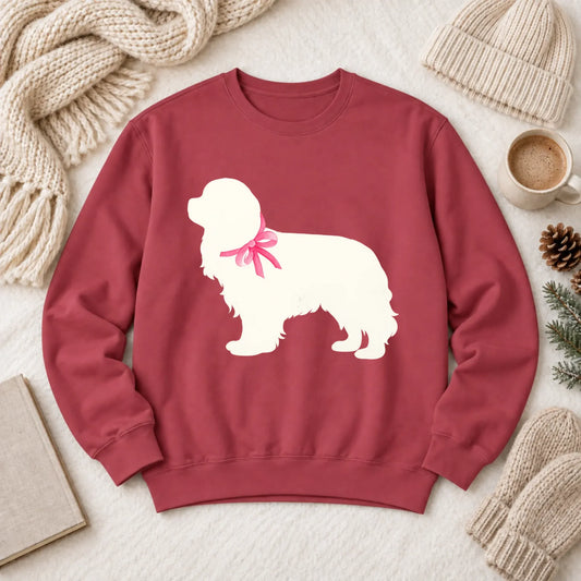 Cavalier King Charles Silhouette Unisex Sweatshirt Crimson