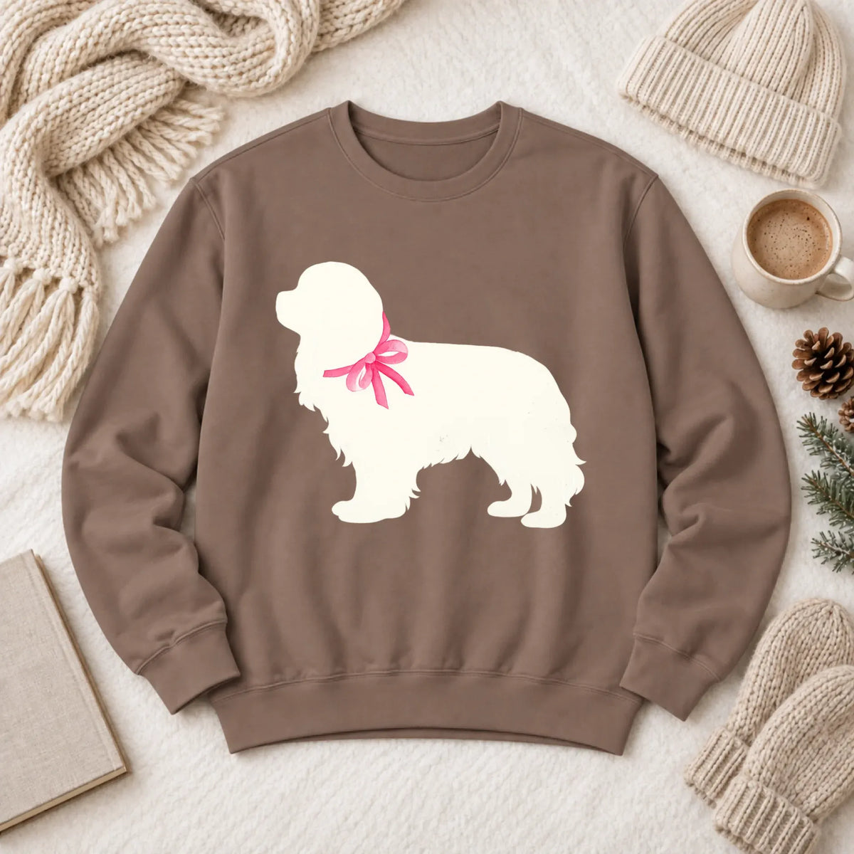 Cavalier King Charles Silhouette Unisex Sweatshirt Espresso