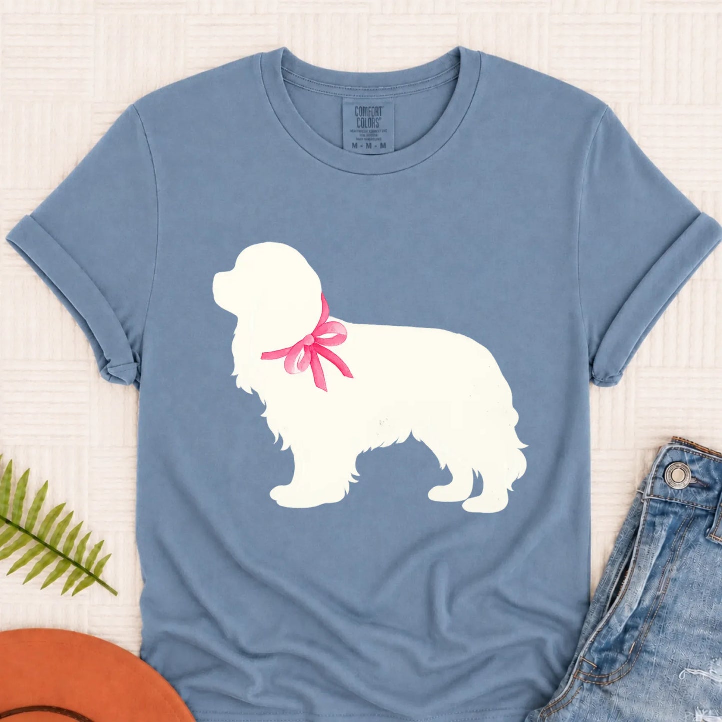 T-Shirt Blue Jean / S Cavalier King Charles Silhouette Unisex TShirt