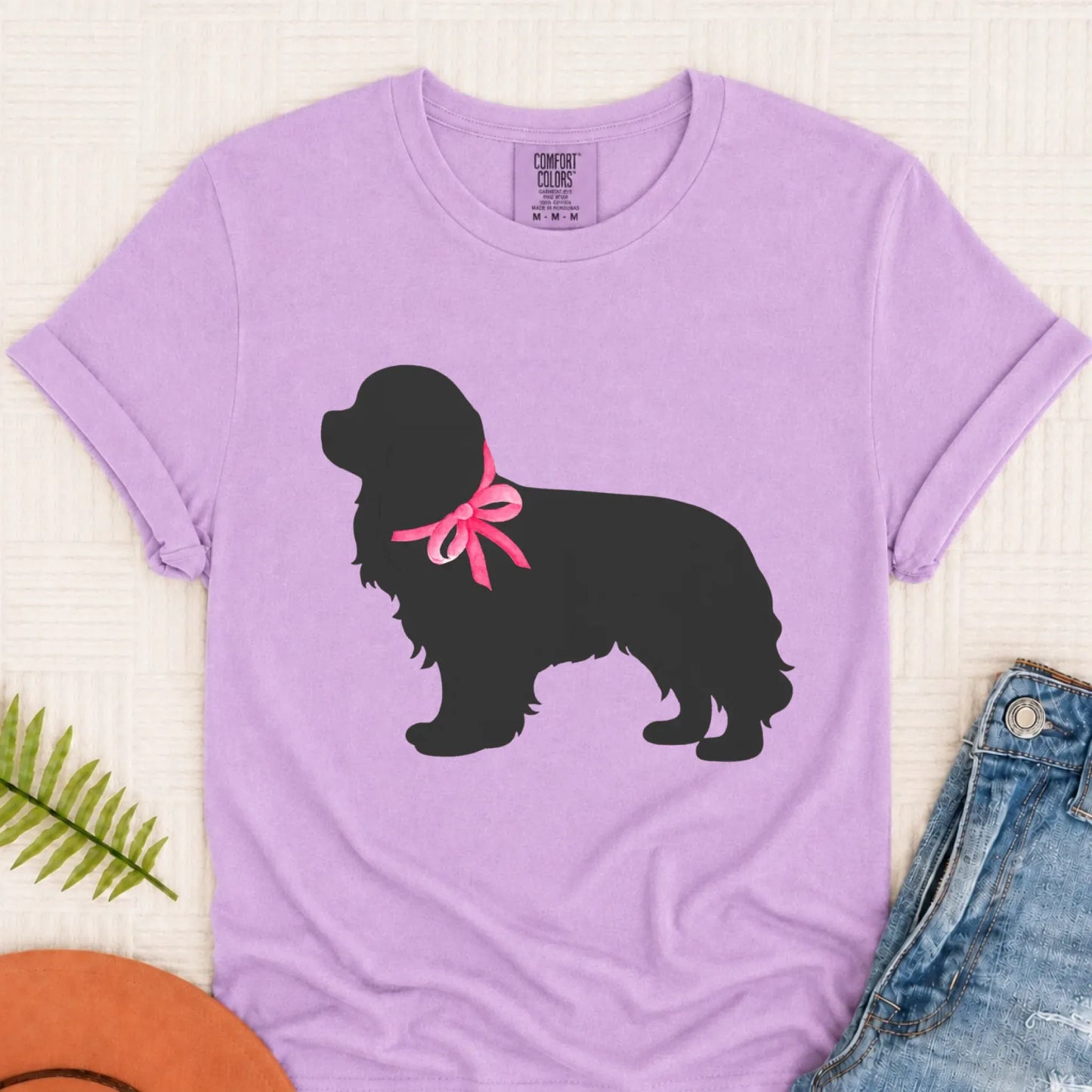 T-Shirt Orchid / S Cavalier King Charles Silhouette Unisex TShirt