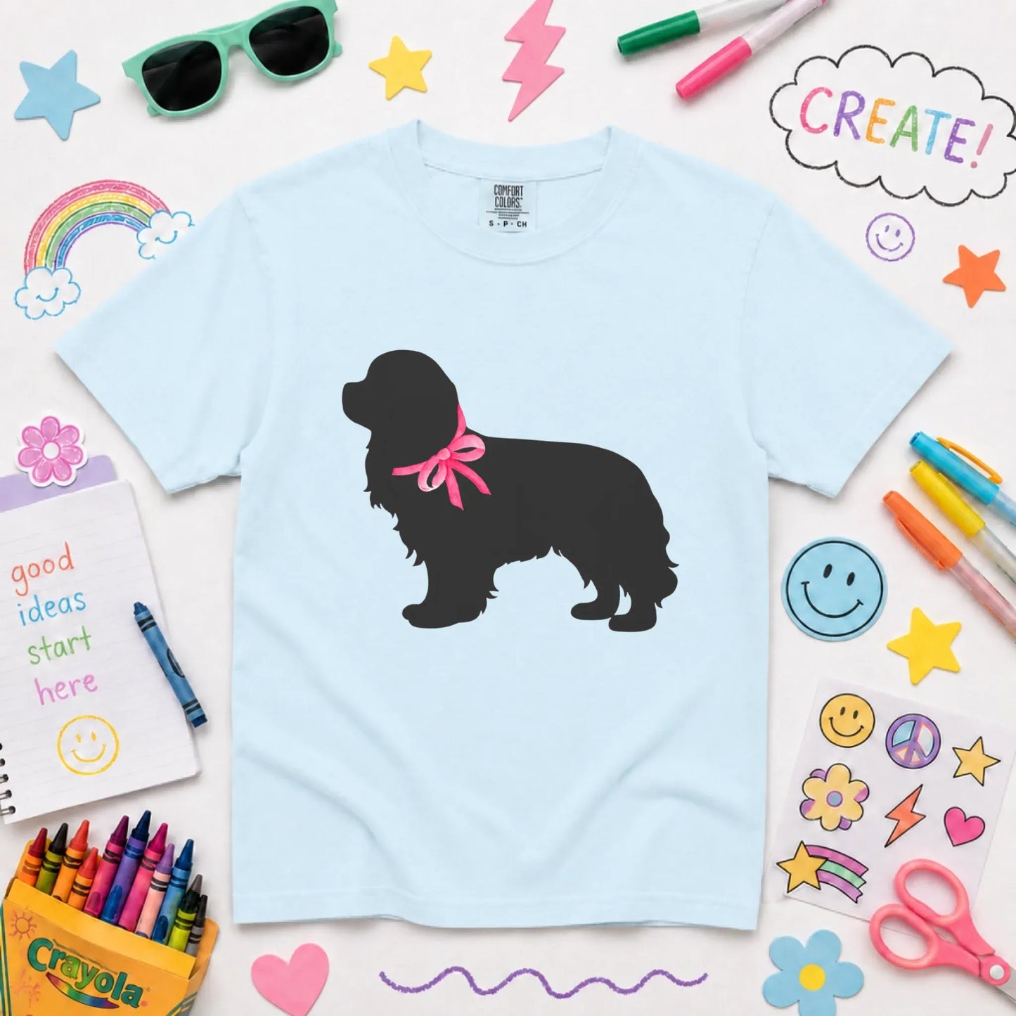 Youth Tshirt Chambray / XS Cavalier King Charles Silhouette Unisex Youth TShirt
