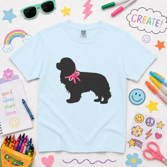 Youth Tshirt Chambray / XS Cavalier King Charles Silhouette Unisex Youth TShirt