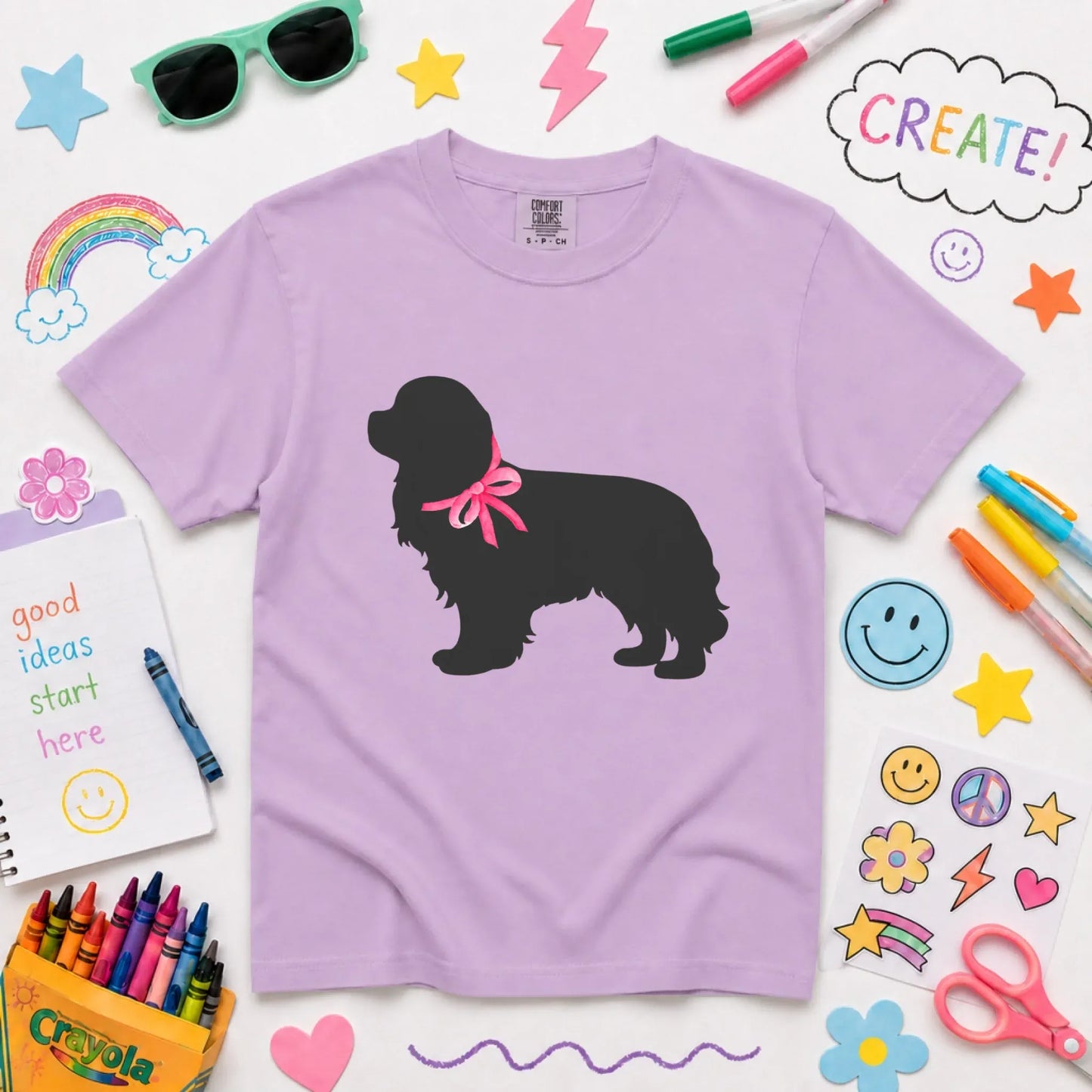 Youth Tshirt Orchid / XS Cavalier King Charles Silhouette Unisex Youth TShirt
