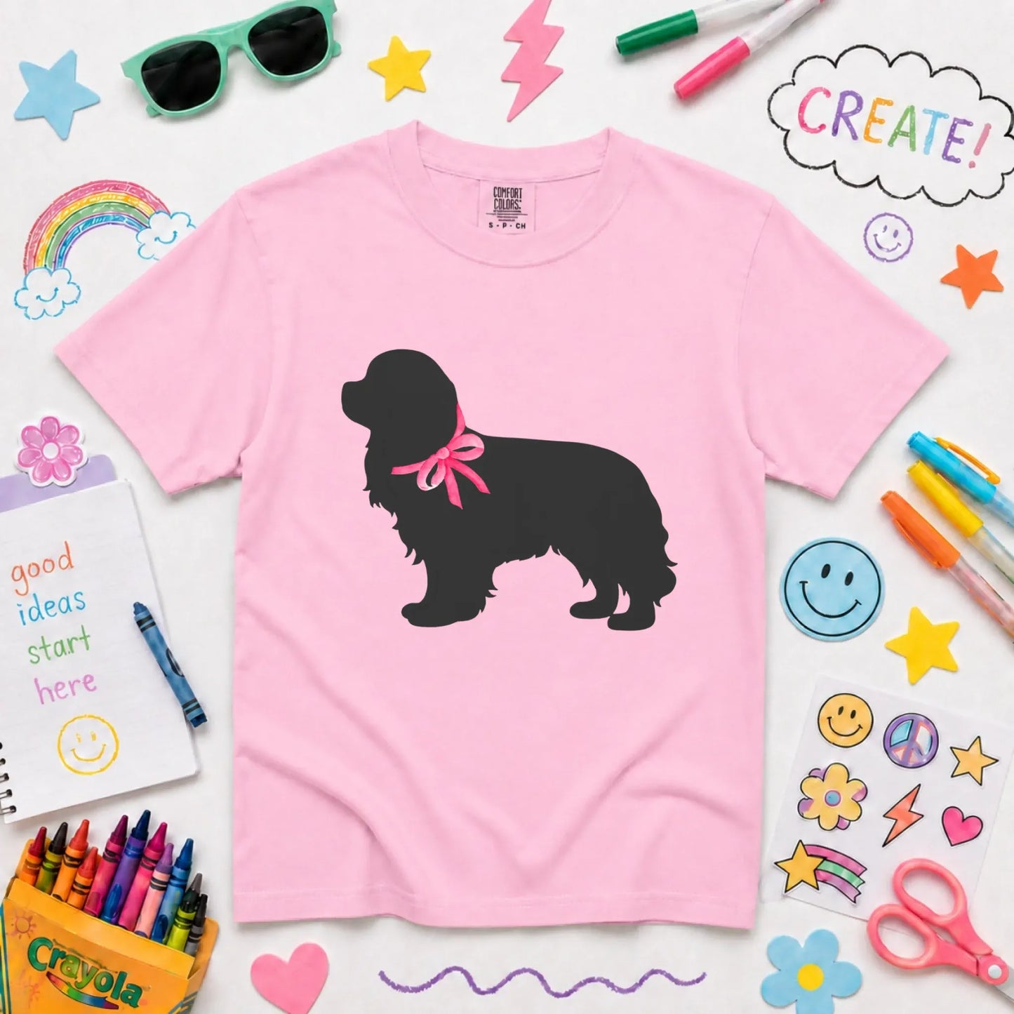 Youth Tshirt Blossom / XS Cavalier King Charles Silhouette Unisex Youth TShirt