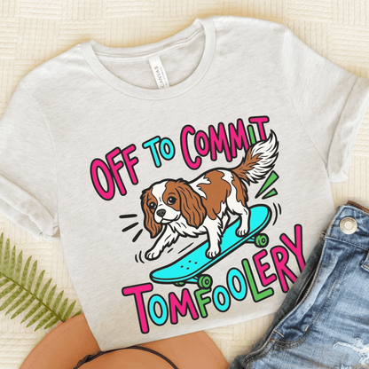 Personalized Cavalier Skateboarding Unisex TShirt Ash
