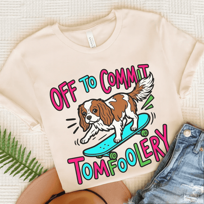 Personalized Cavalier Skateboarding Unisex TShirt Natural