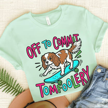 Personalized Cavalier Skateboarding Unisex TShirt Heather Mint
