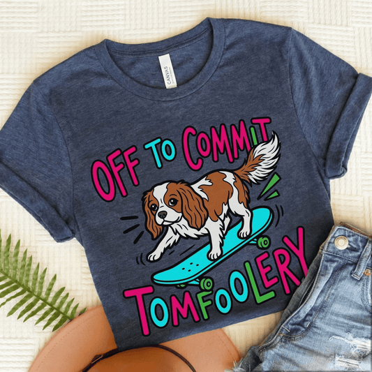 Personalized Cavalier Skateboarding Unisex TShirt Heather Navy
