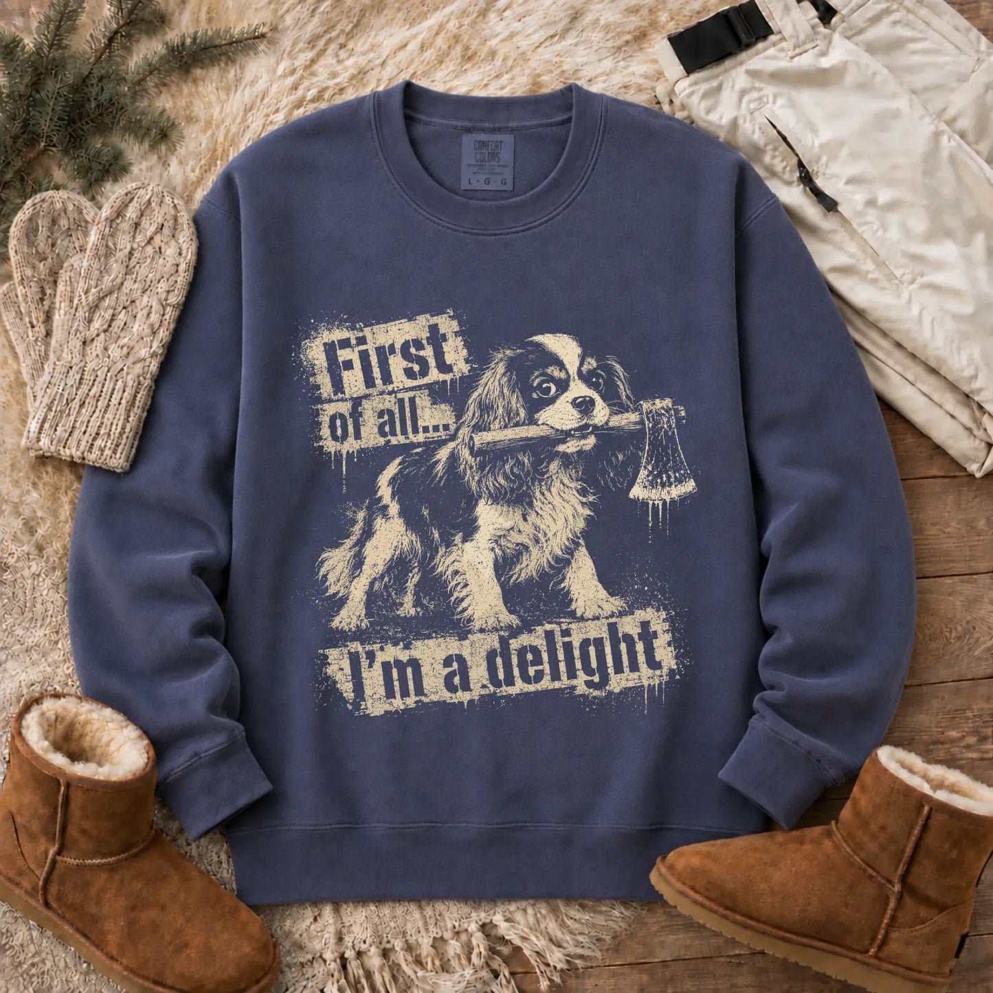 Sweatshirt CC Dark Sweatshirt / Denim / S Cavalier King Charles Snarky Delight Unisex Sweatshirt