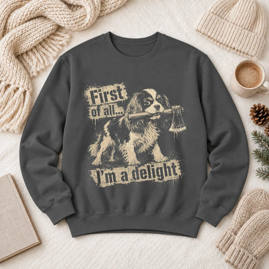 Cavalier King Charles Snarky Delight Unisex Sweatshirt Pepper