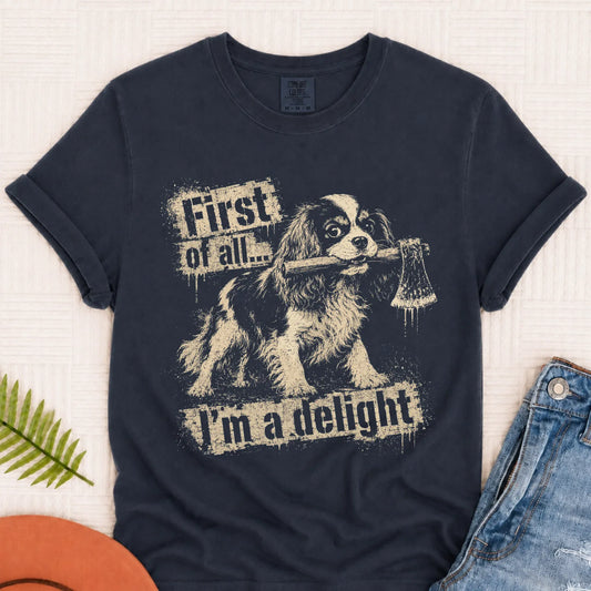 T-Shirt Navy / S Cavalier King Charles Snarky Delight Unisex TShirt