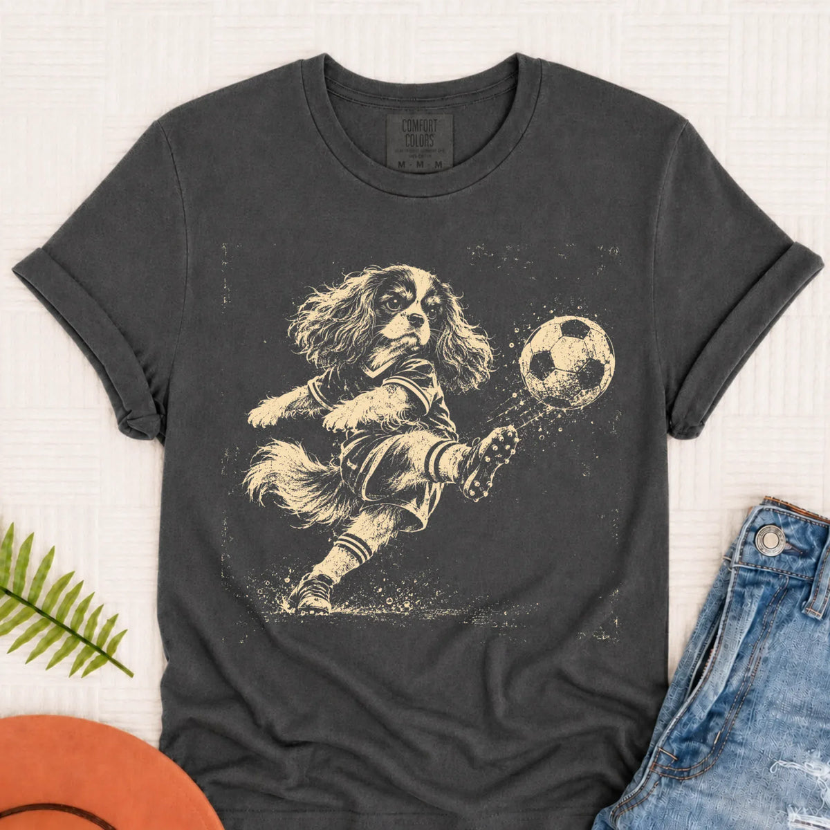 Cavalier King Charles Soccer Ball Unisex TShirt Pepper