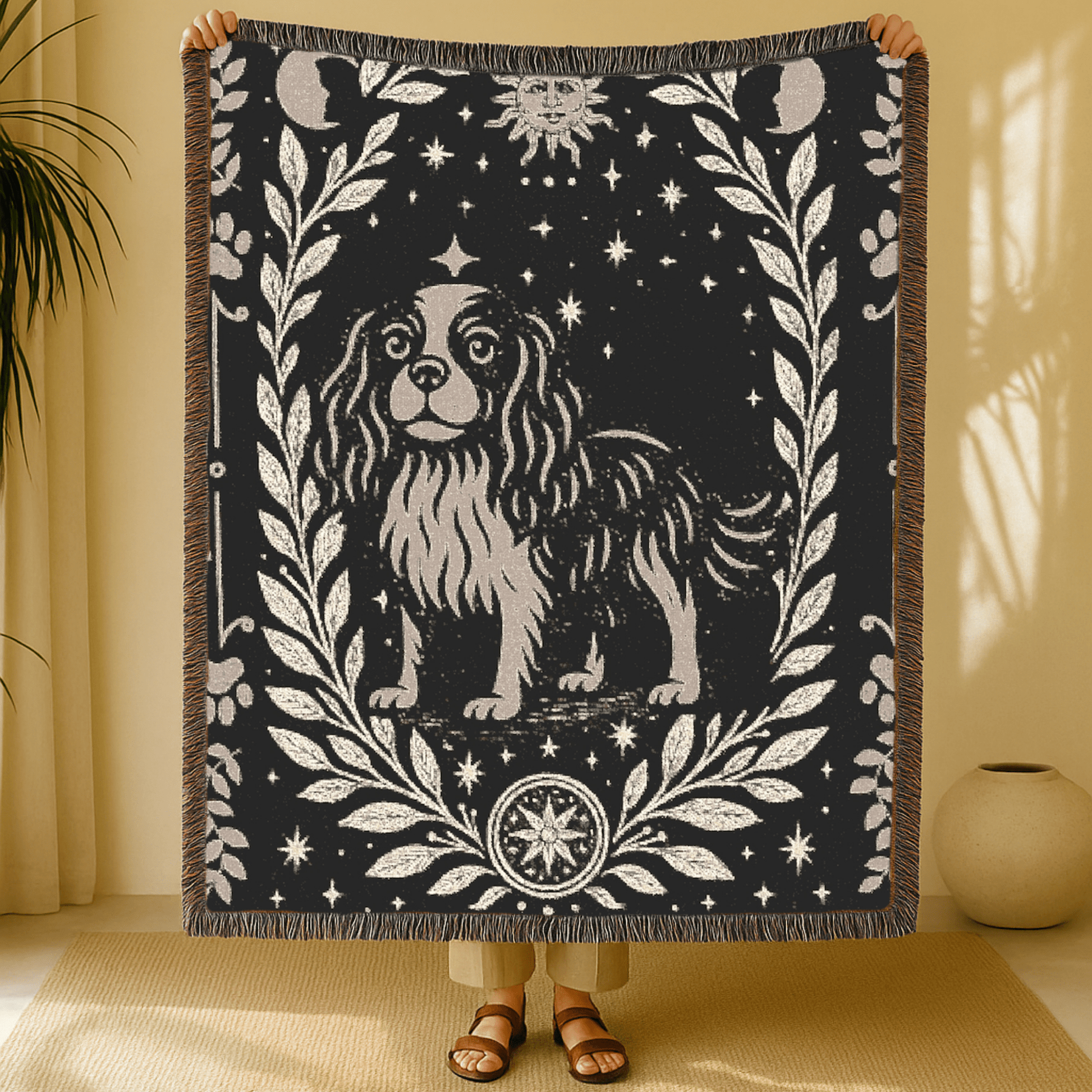 Printify Blanket Cavalier King Charles Spaniel Celestial Woven Blanket