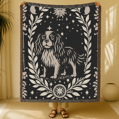 Printify Blanket Cavalier King Charles Spaniel Celestial Woven Blanket