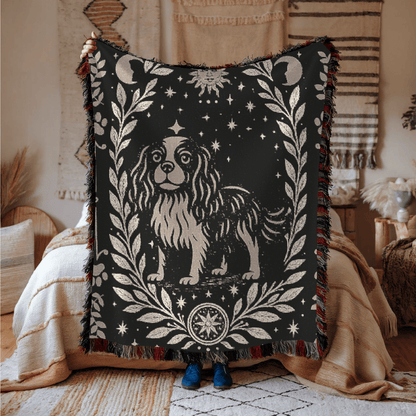 Printify Blanket Cavalier King Charles Spaniel Celestial Woven Blanket