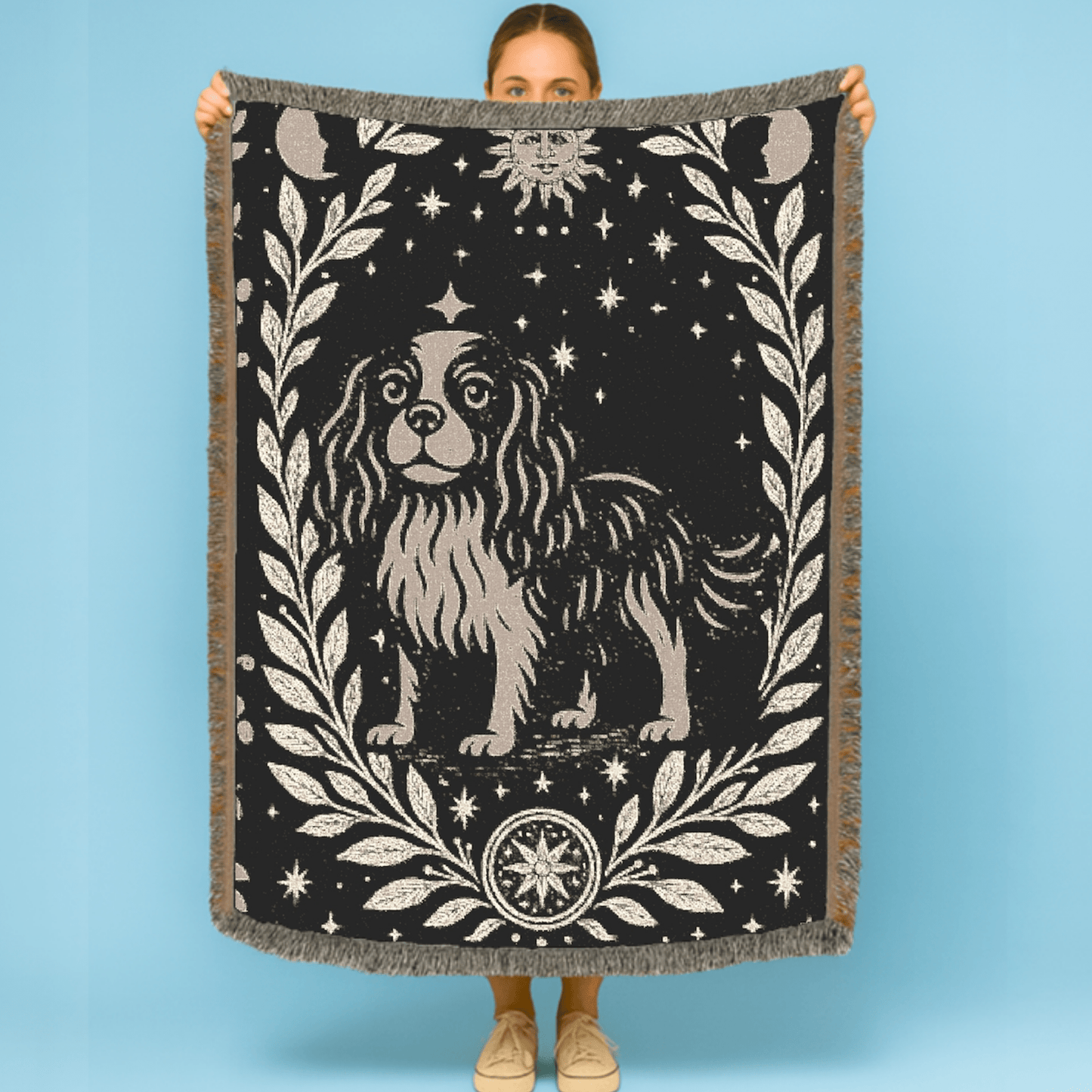 Printify Blanket Cavalier King Charles Spaniel Celestial Woven Blanket