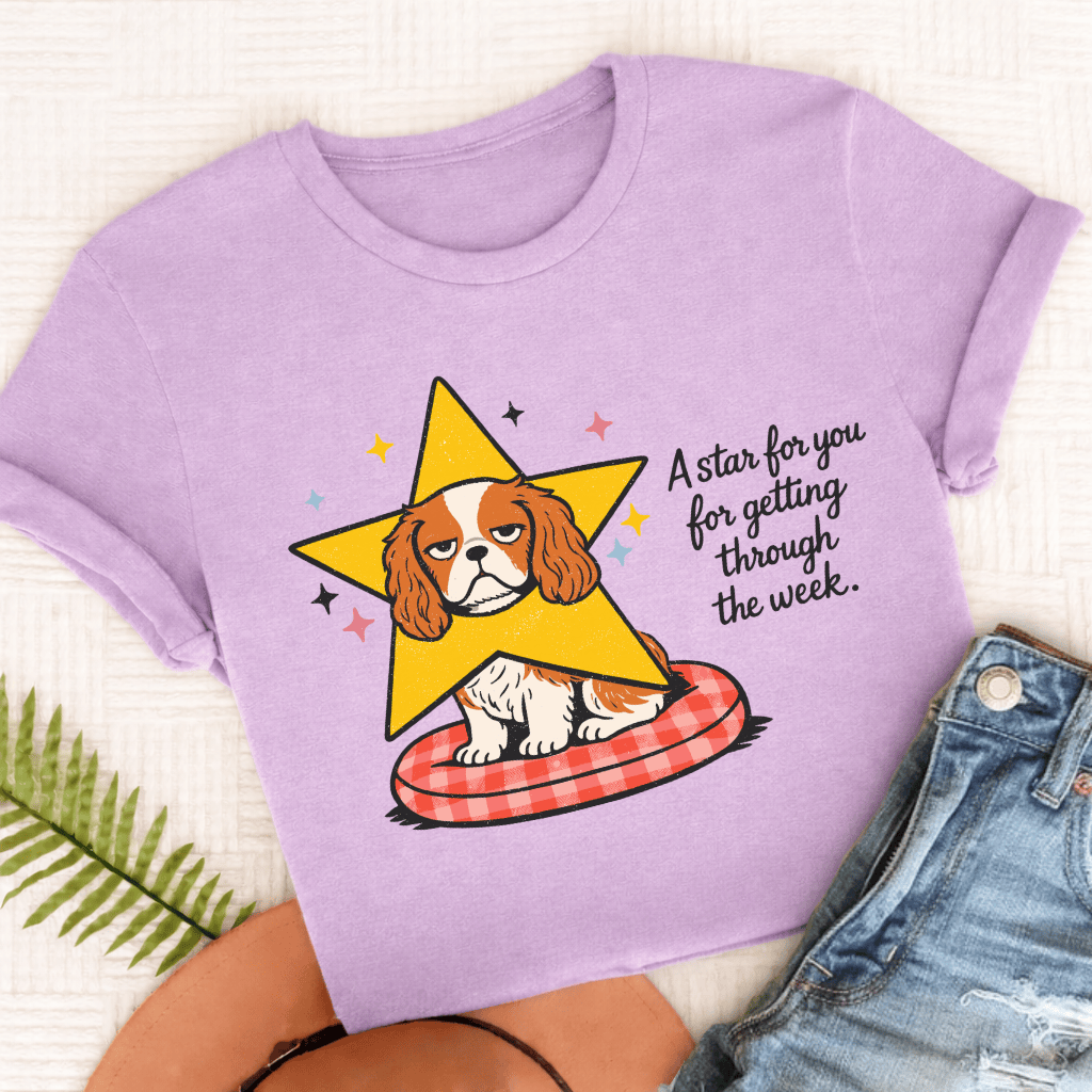 Cavalier King Charles Star for You Unisex TShirt Comfort Colors Orchid