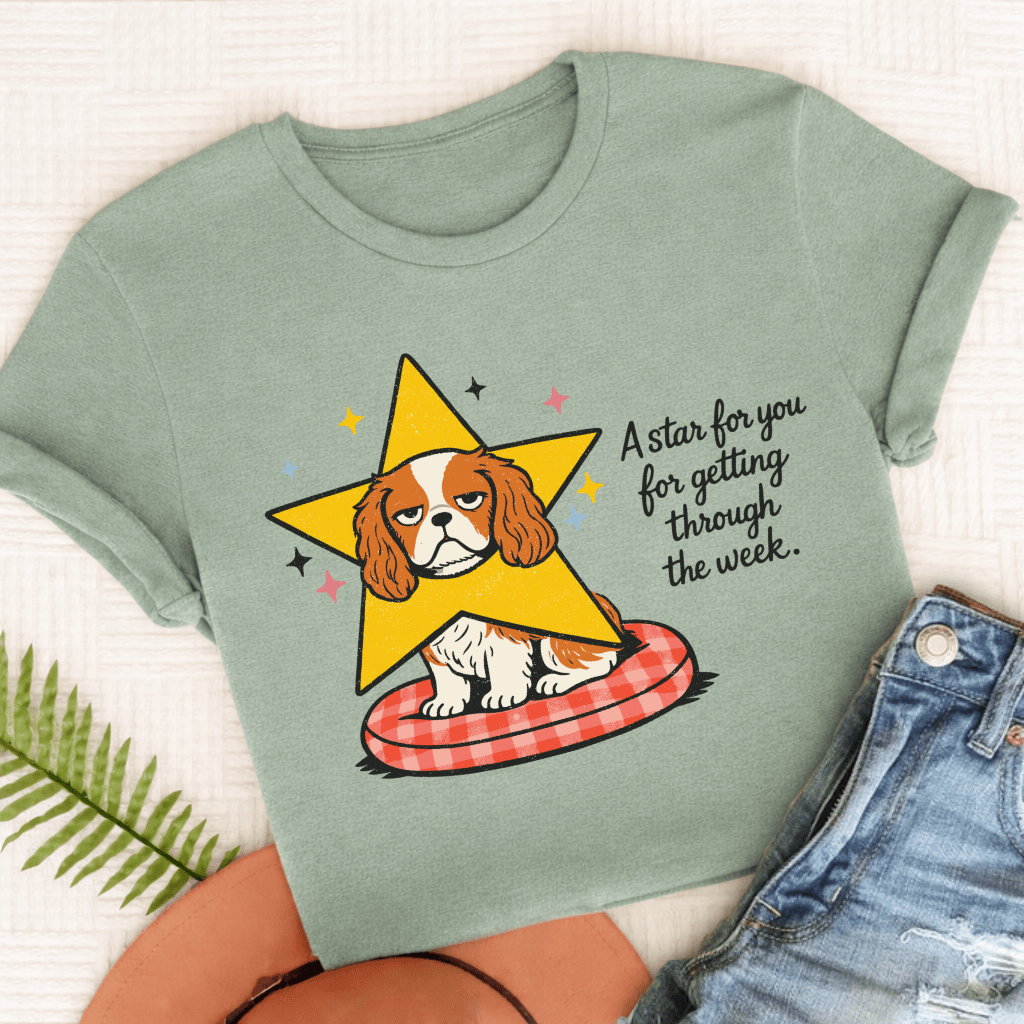 Cavalier King Charles Star for You Unisex TShirt Comfort Colors Bay