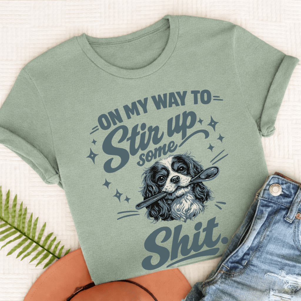 Cavalier King Charles Stir Up Unisex TShirt Comfort colors Bay