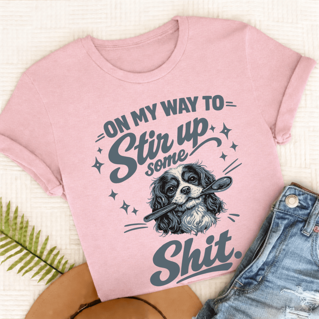Cavalier King Charles Stir Up Unisex TShirt Comfort Colors Blossom