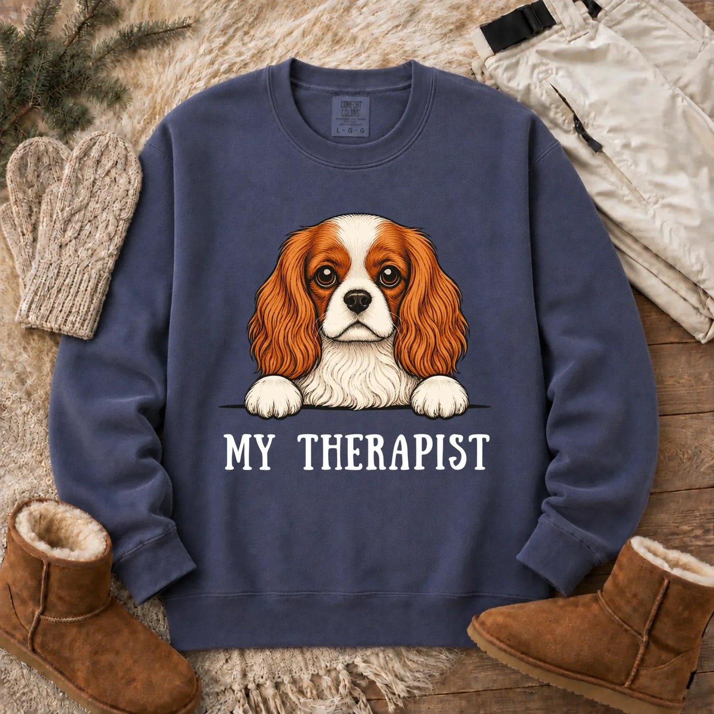 Sweatshirt Denim / S Cavalier King Charles Therapist Unisex Sweatshirt
