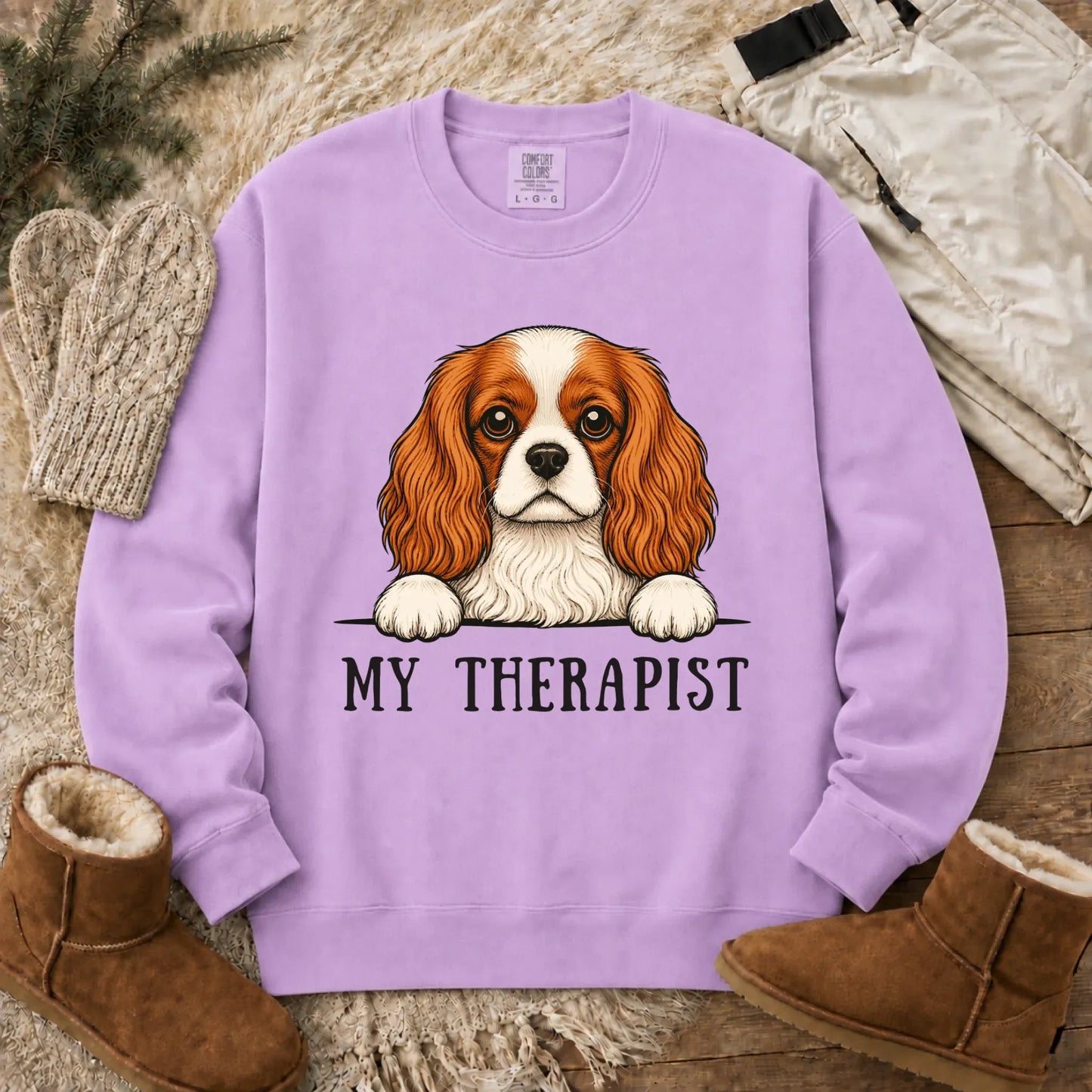 Sweatshirt Orchid / S Cavalier King Charles Therapist Unisex Sweatshirt