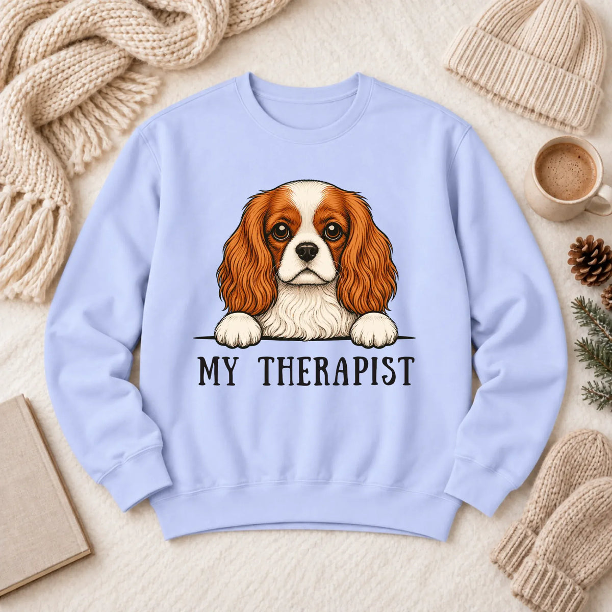 Cavalier King Charles Therapist Unisex Sweatshirt Hydrangea