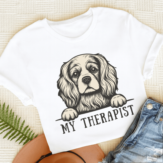 Cavalier King Charles Therapist Unisex TShirt White