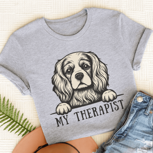 Cavalier King Charles Therapist Unisex TShirt Sport Grey